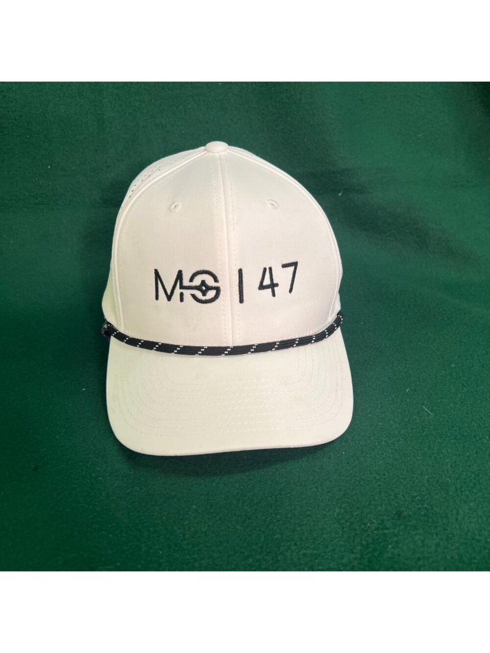 White Pit Bull Cambridge Embroidered Snapback Cap W/ Rope Accent & Mesh Back